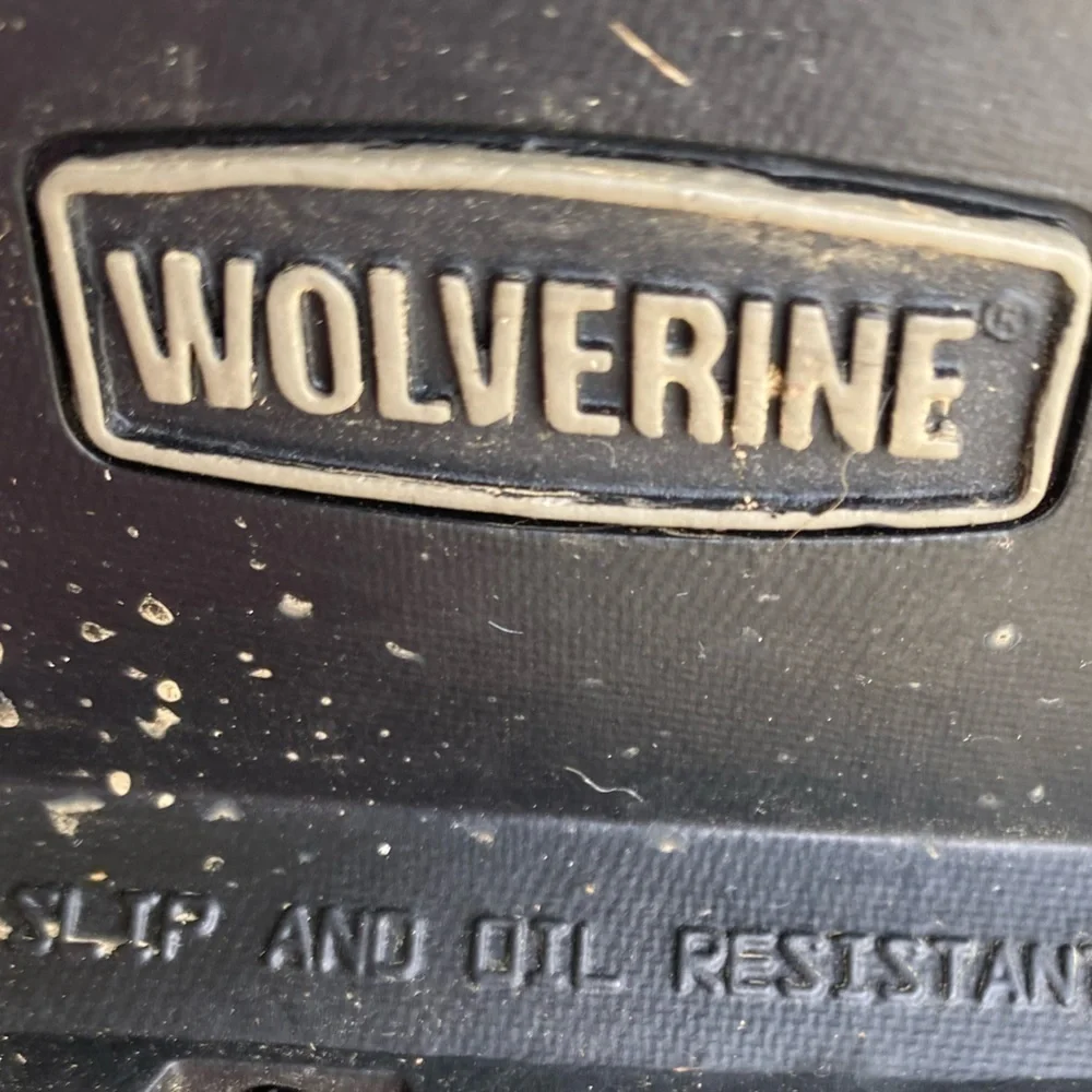 WOLVERINE~#W08167~MEN’S~BLACK~ LEATHER~STEEL TOE BOOTS~SLIP & OIL RESISTANT~G22​